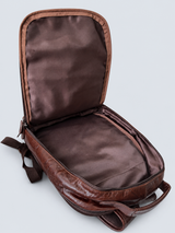 LEATHER BACKPACK WITH TRIPLE COMPARTMENT