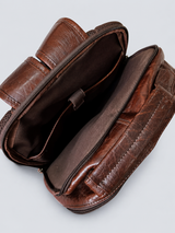 LEATHER BACKPACK WITH TRIPLE COMPARTMENT