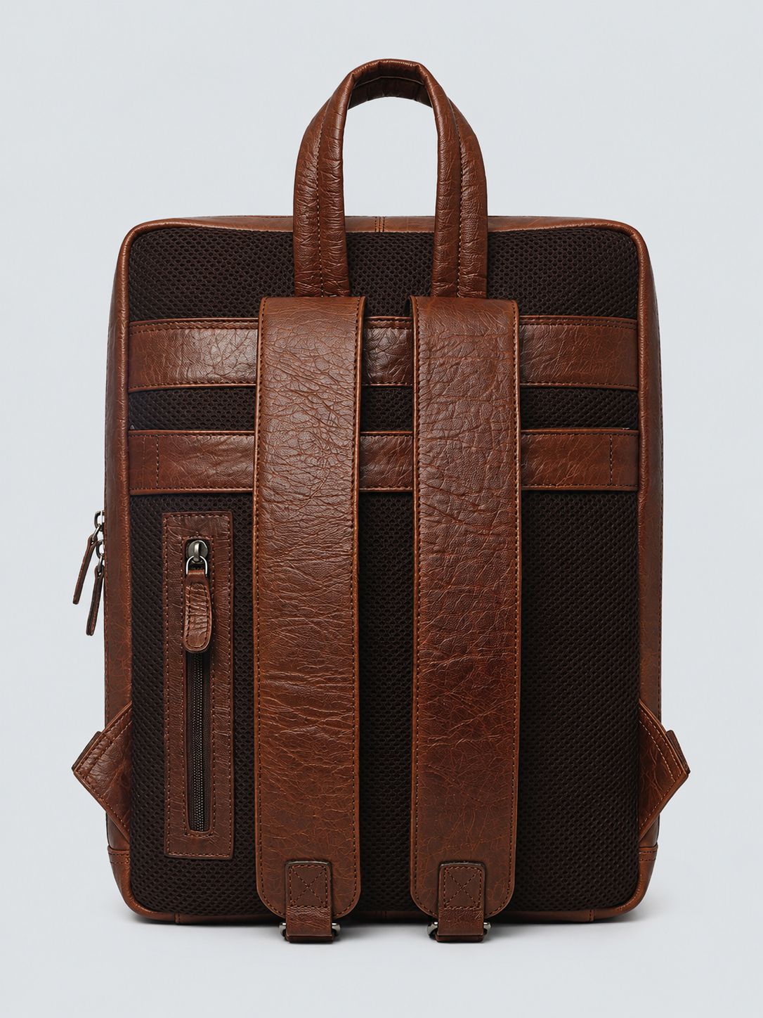 LEATHER BACKPACK WITH DOUBLE COMPARTMENT