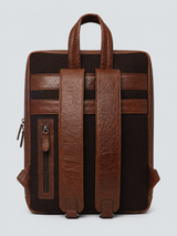 LEATHER BACKPACK WITH DOUBLE COMPARTMENT