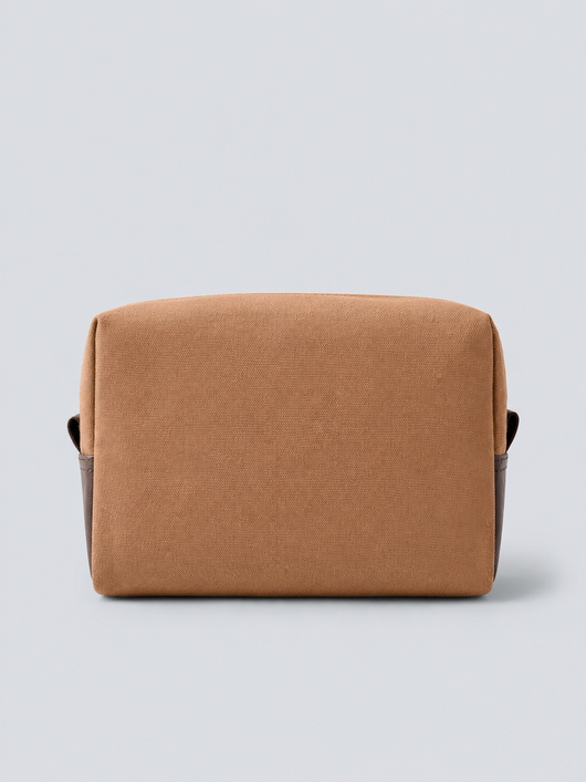 CAMEL CANVAS TOILETRY BAG