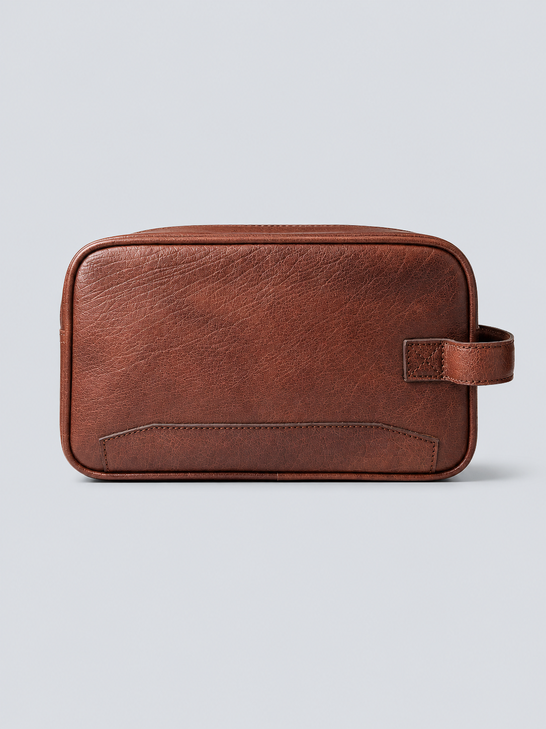 BROWN LEATHER TOILETRY BAG