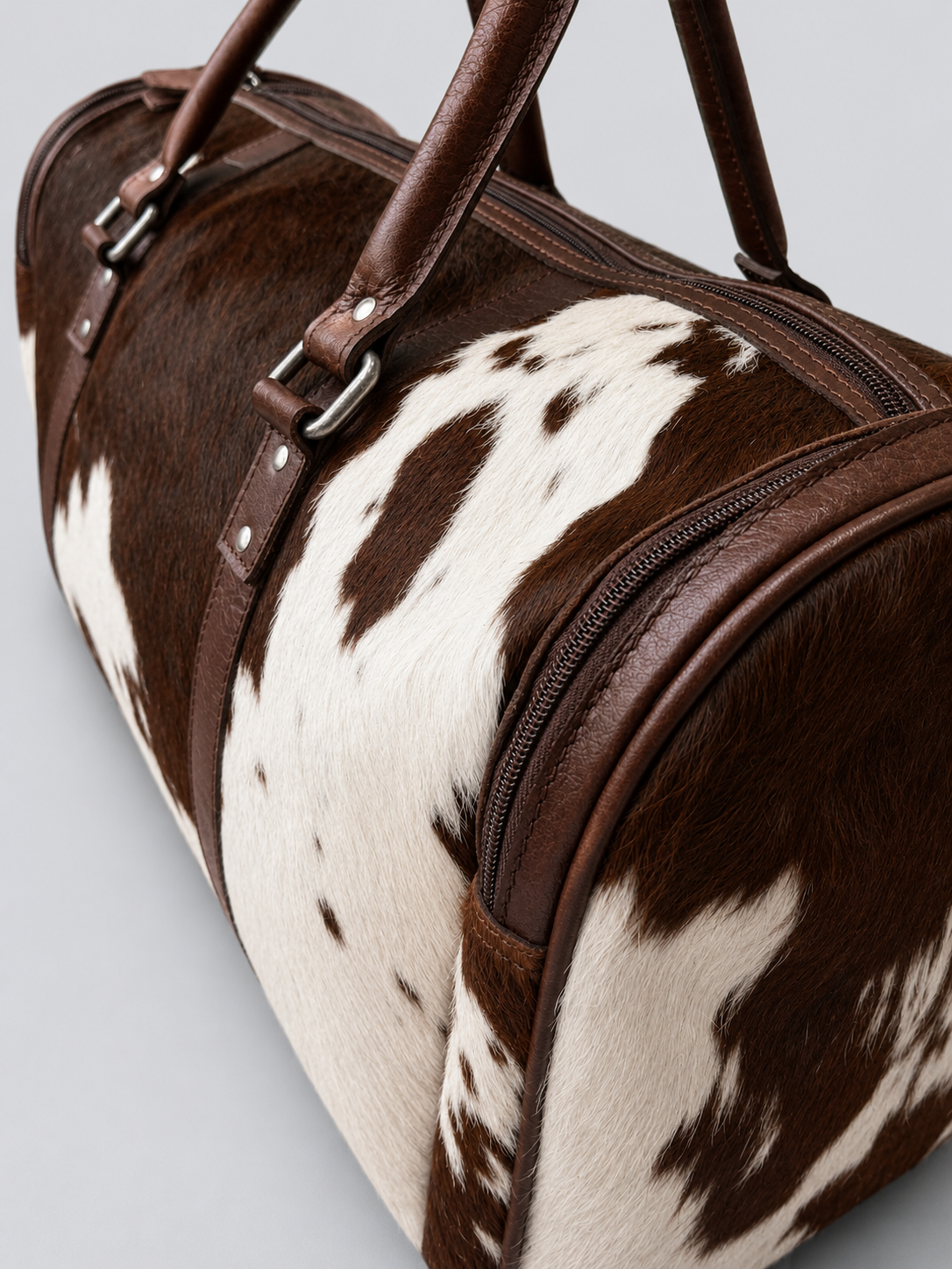 HAIR-ON LEATHER DUFFLE