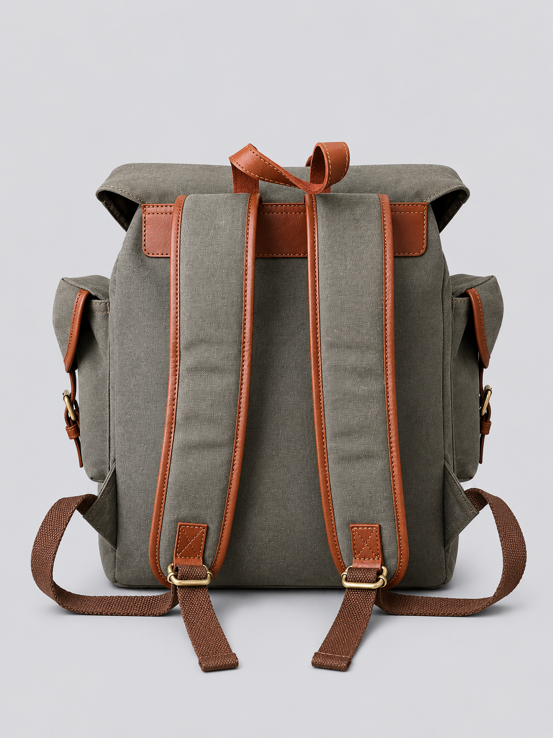 CANVAS + LEATHER RUGGED BACKPACK
