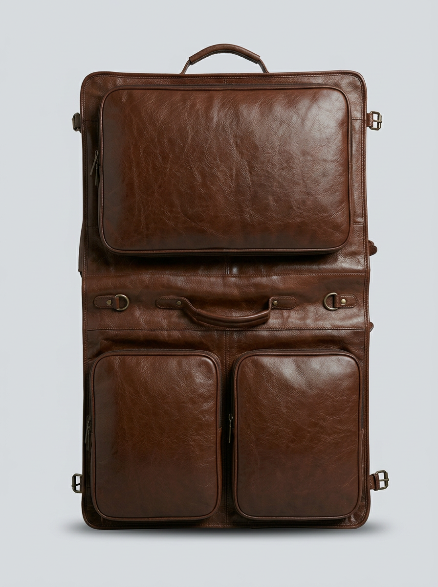 LEATHER TRAVEL GARMENT BAG