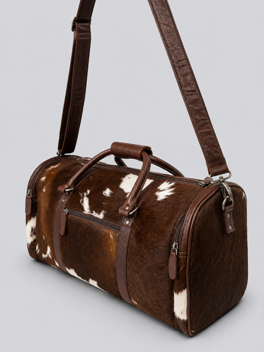HAIR-ON LEATHER DUFFLE
