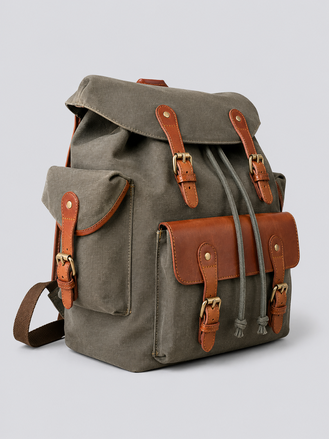 CANVAS + LEATHER RUGGED BACKPACK