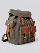 CANVAS + LEATHER RUGGED BACKPACK