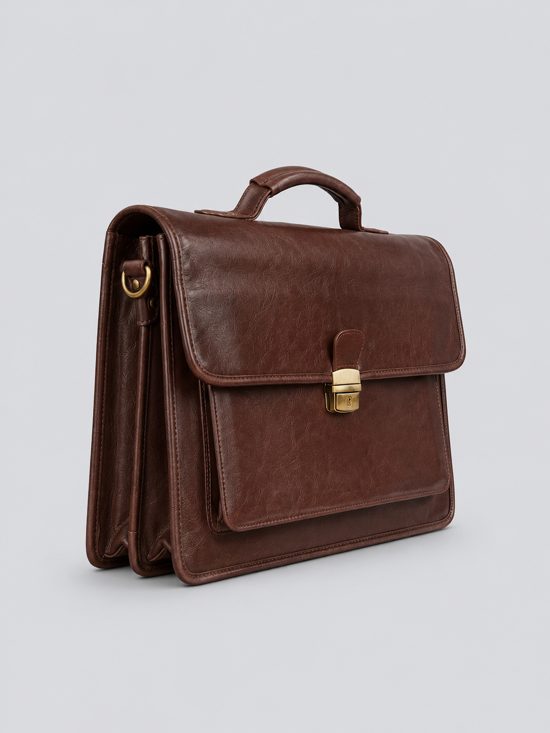 LEATHER BRIEFCASE WITH LOCK