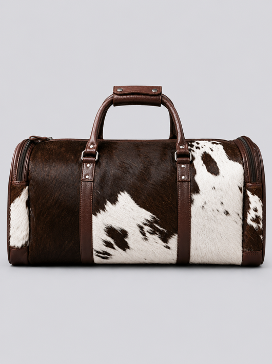 HAIR-ON LEATHER DUFFLE