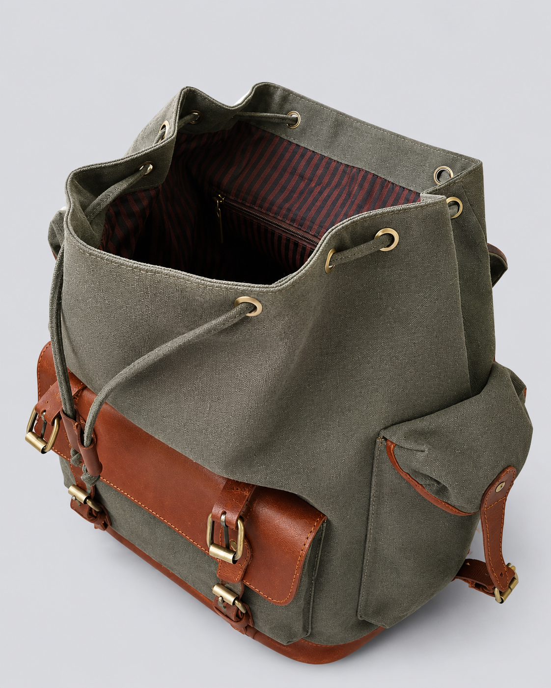 CANVAS + LEATHER RUGGED BACKPACK