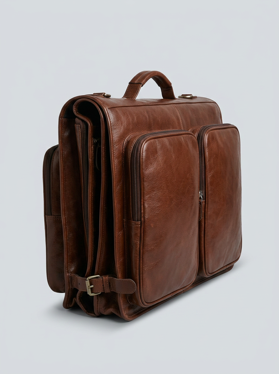 LEATHER TRAVEL GARMENT BAG
