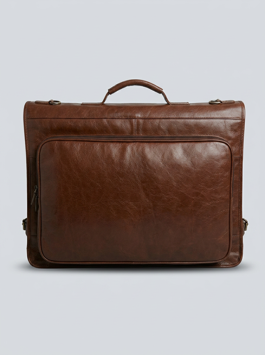 LEATHER TRAVEL GARMENT BAG
